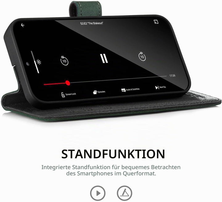 SURAZO Premium Handyhülle für Samsung Galaxy A34 5G 5G – Echtleder Schutzhülle mit Pfote Motiv – RFI