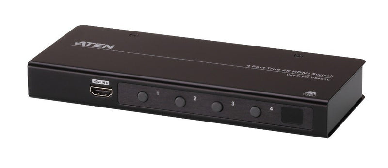 ATEN VS481C HDMI Switch mit 4 Ports True 4K, schwarz