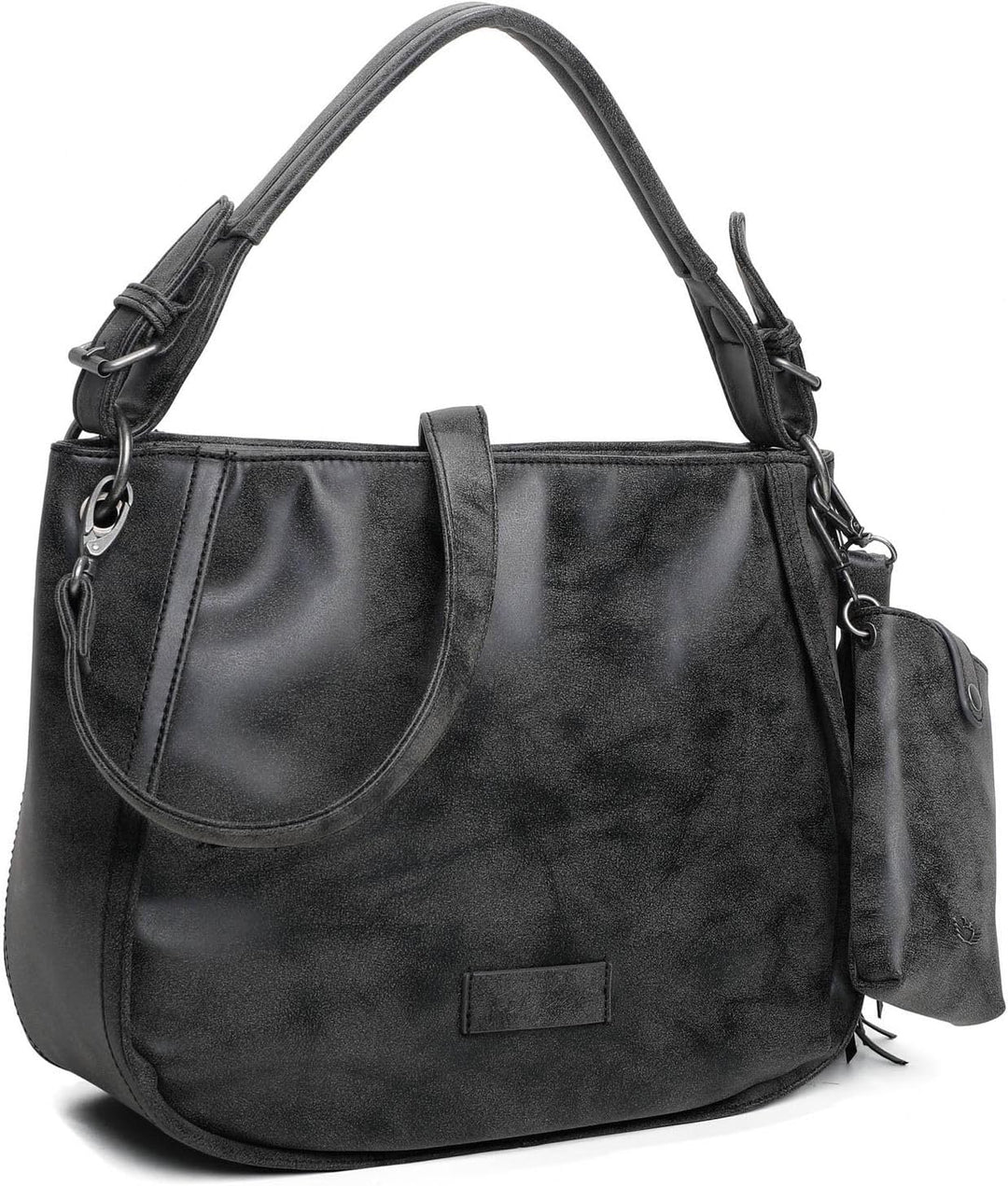 Fritzi aus Preussen Damen Fritzi 2 Medium Hobo Schultertasche Black Idol, Black Idol