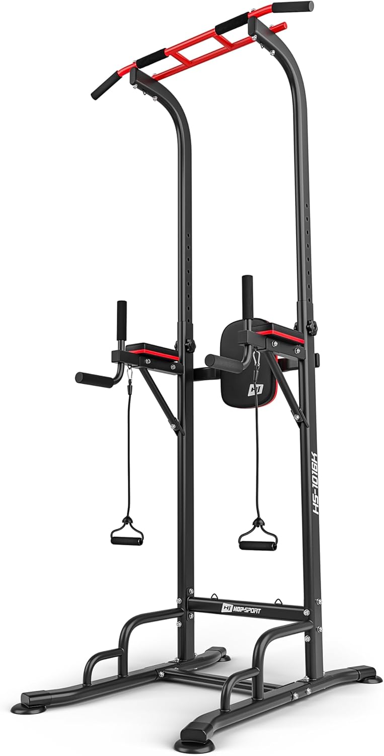 Hop-Sport Kraftturm HS-1016 - Power Tower mit Dip Station, Klimmzugstange und Power
