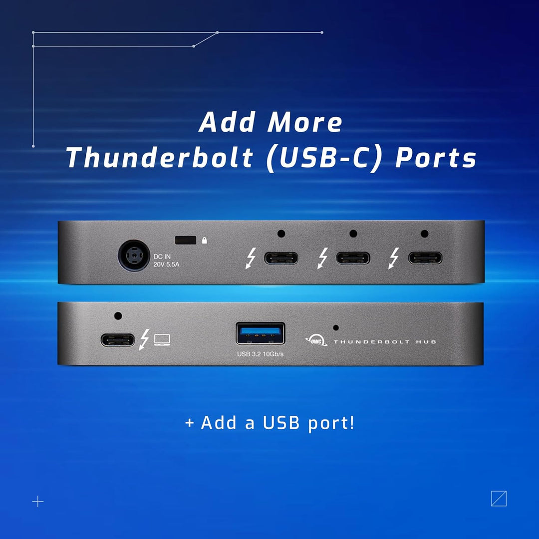 OWC OWCTB4HUB5P Station d'accueil Avec fil Thunderbolt Gris schwarz, schwarz