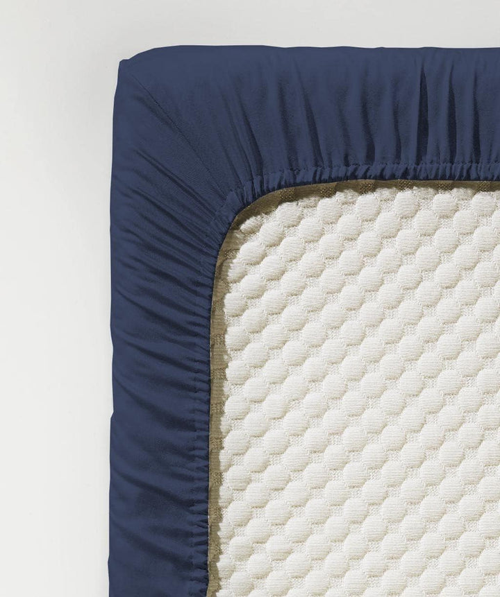 Fleuresse Spannbettlaken, Uni-Mako-Satin, 160 x 200 cm, Nachtblau Nachtblau 160/200, Nachtblau 160/2