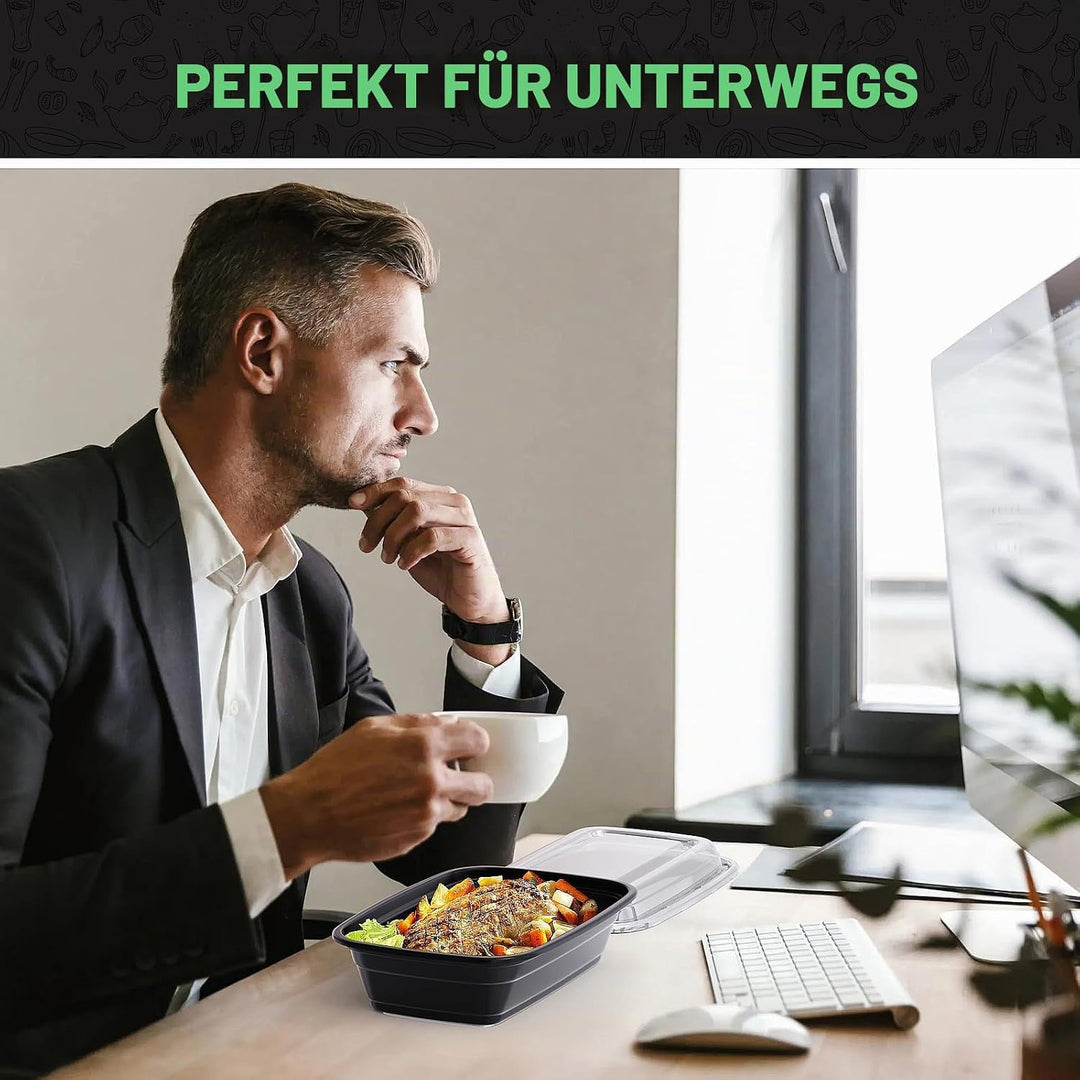 WUHUIXOZ 100 Stück 32oz Meal Prep Container mit, Prämie Wiederverwendbar Behälter für die Zubereitun