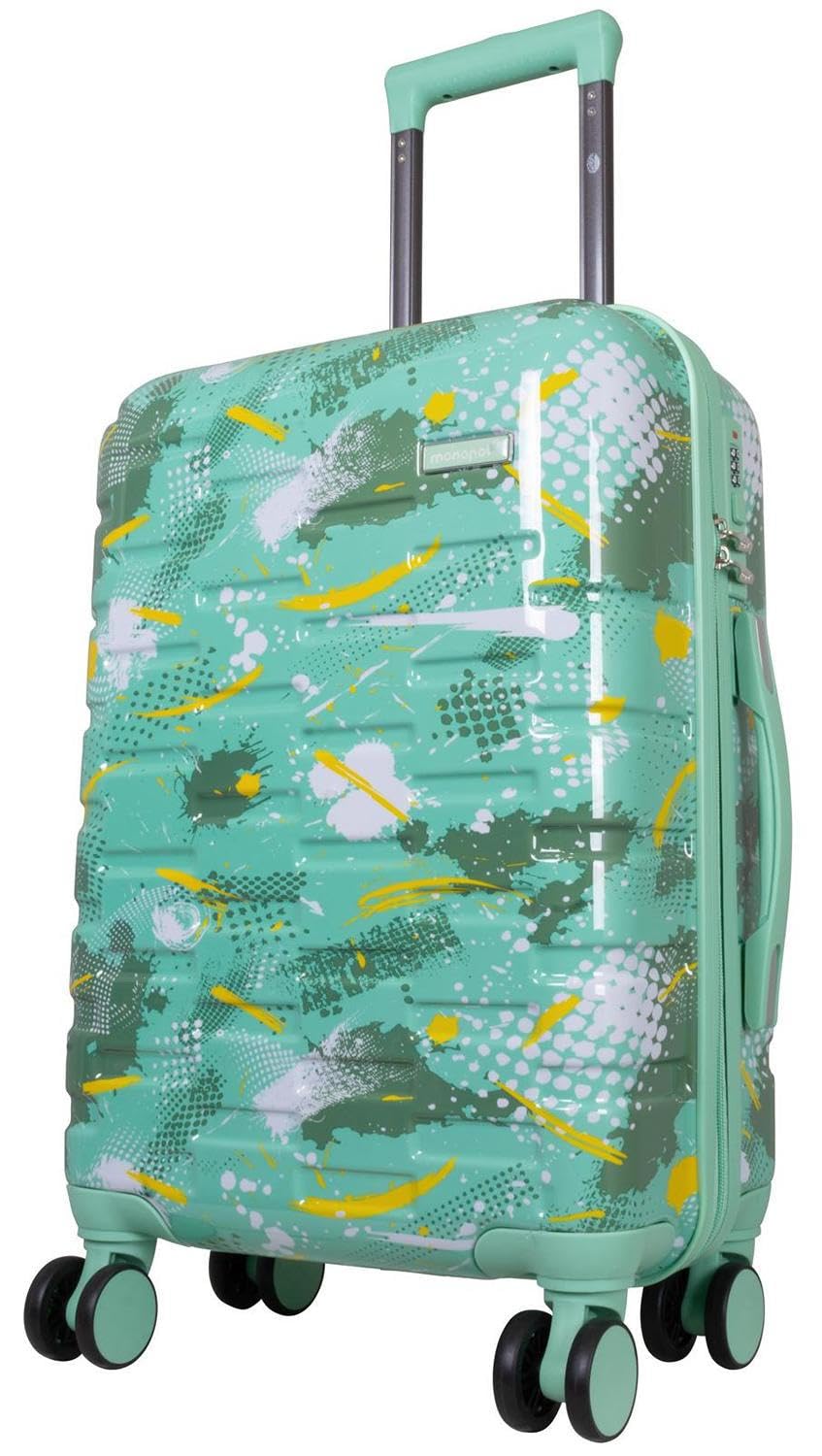 Hartschalen Koffer Trolley Cespara Handgepäck mit modernem Motiv Print - Farbe Grün - Gr. M