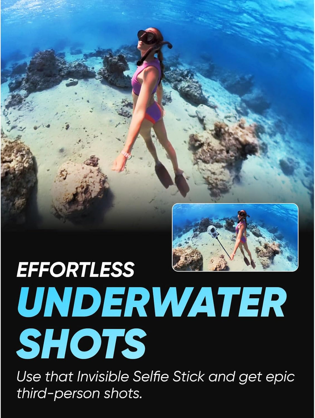 Insta360 X3 Unsichtbares Tauch-Bundle - Wasserdichte 360°Actionkamera mit 1/2"-Sensor, 5,7K 360°, 72