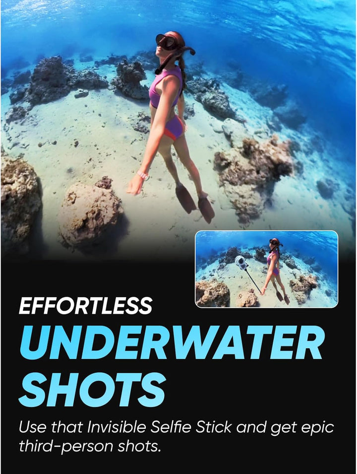 Insta360 X3 Unsichtbares Tauch-Bundle - Wasserdichte 360°Actionkamera mit 1/2"-Sensor, 5,7K 360°, 72