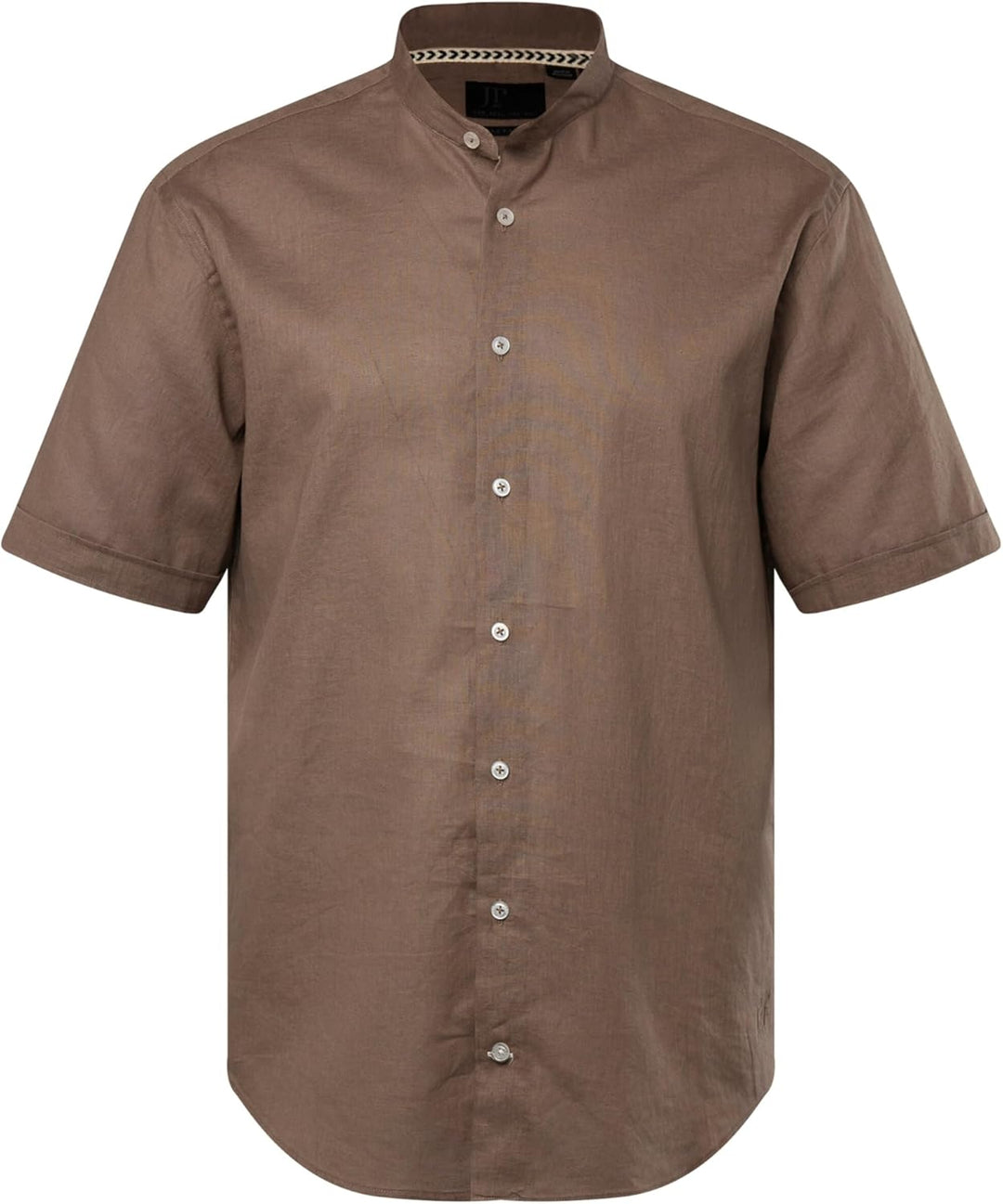 JP 1880 Herren grosse Grössen Übergrössen Menswear L-8XL Hemd, Halbarm, Leinenmix, Stehkragen, Moder