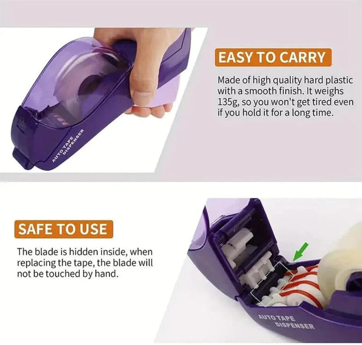 Automatischer Klebebandabroller - Handheld Automatic Tape Dispenser für Geschenke und Pakete Lila, L