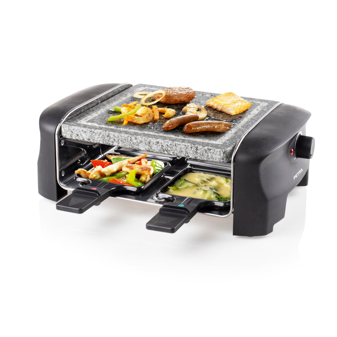 Princess Raclette Grill für bis zu 4 Personen - mit Steingrill und regelbarer Heizstufen, 600 Watt,