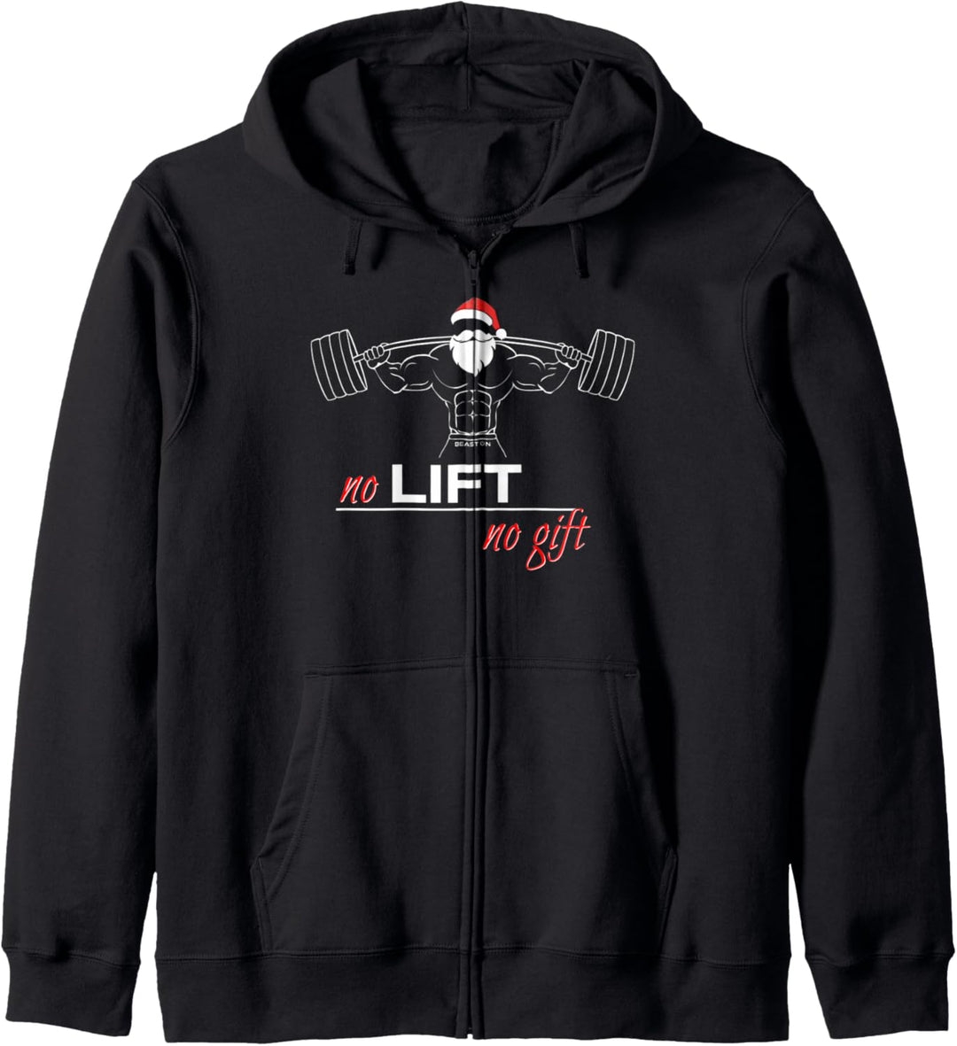 No Lift Gym Weihnachtsmann Fitness Gym Weihnachten Sprüche Kapuzenjacke