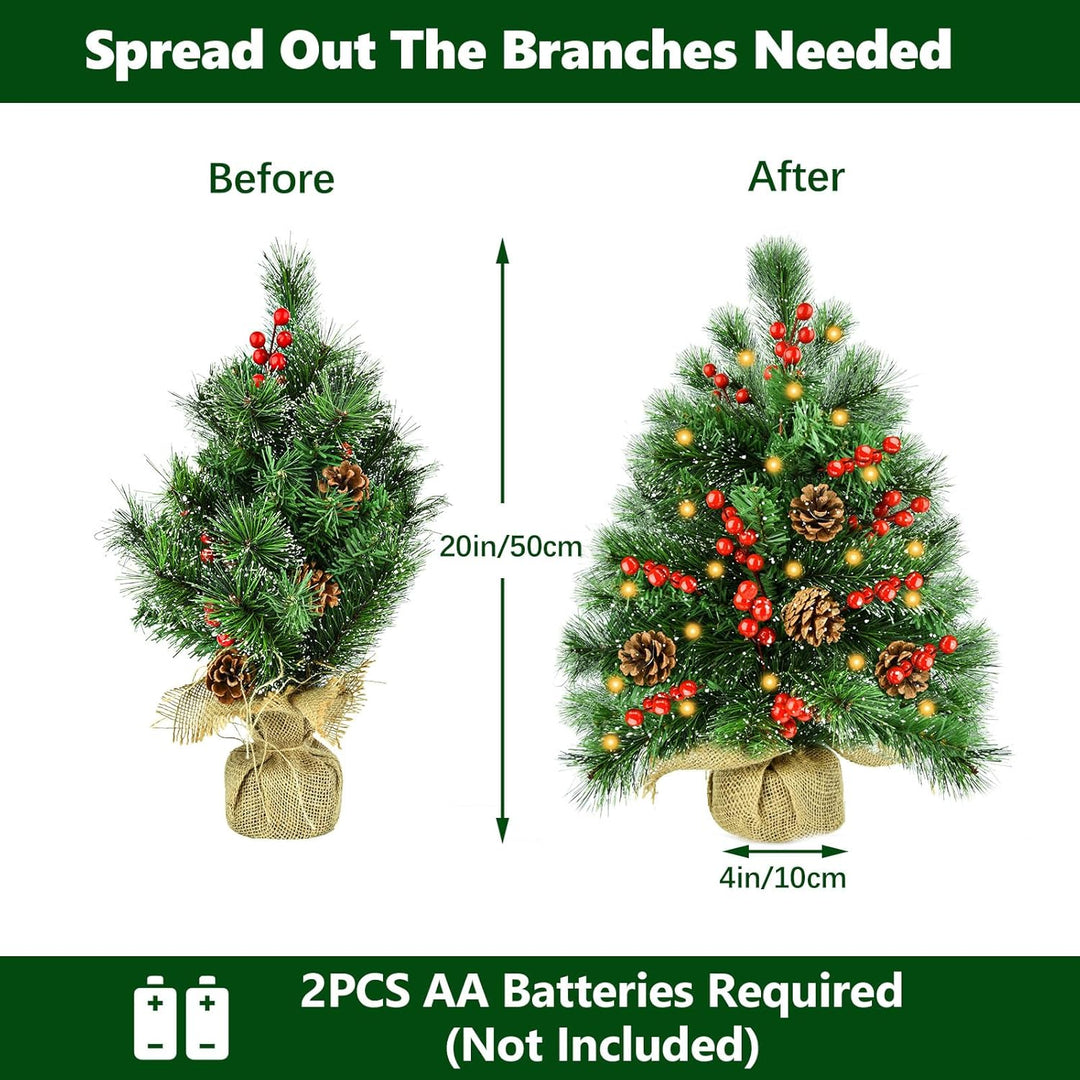 Bilivry Mini Weihnachtsbaum,50cm/1.64ft Mini Christmas Tree Decorations,LED-Weihnachtsbaum für Essti