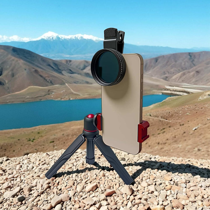 52mm Variabler ND2-ND400 Filter für Smartphone, schwarz, mehrschichtiges optisches Glas, wasserdicht