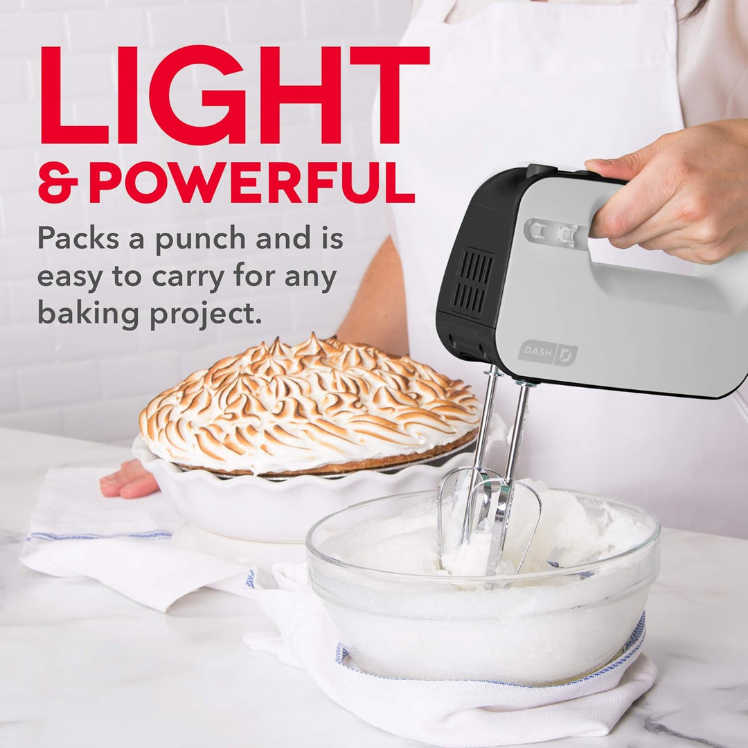 Dash SHM01DSRD Easy Store Handmixer, Rot 3 Speed weiss, Weiss