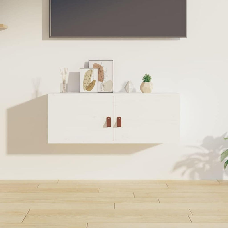 MNISDFL Bücherregal Sideboard Wohnzimmer Wandregal Küchenregal Wandschrank Weiss 80x30x30 cm Massivh