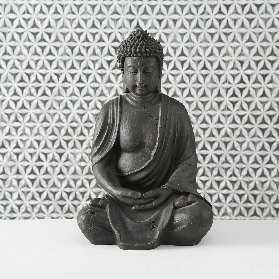 Boltze Buddha Figur sitzend (Höhe 40 cm, Statue aus Kunstharz, Feng-Shui Deko, Dekoration / Geschenk