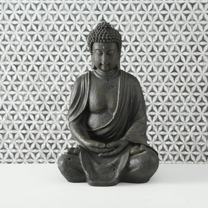 Boltze Buddha Figur sitzend (Höhe 40 cm, Statue aus Kunstharz, Feng-Shui Deko, Dekoration / Geschenk