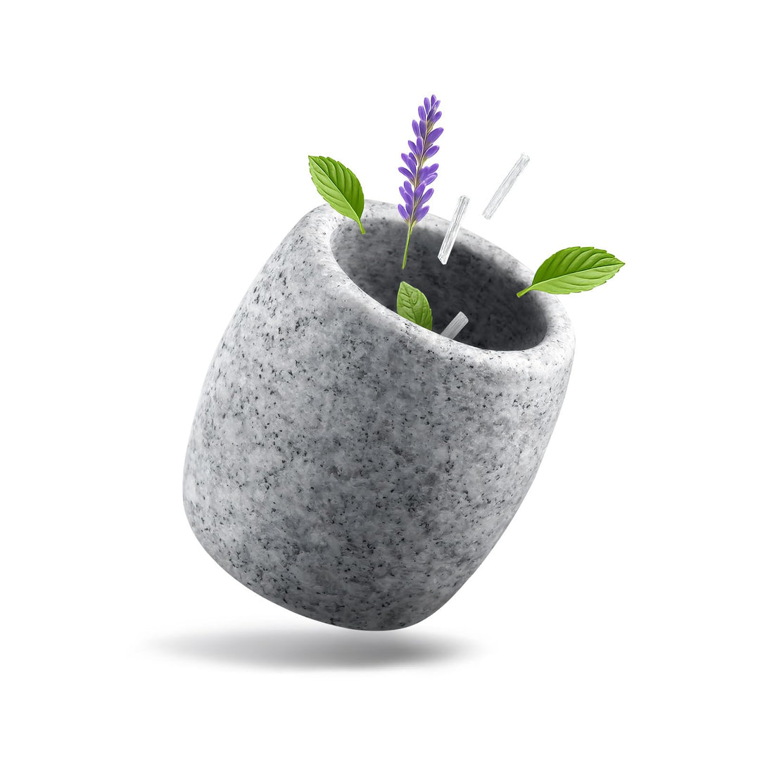 Verdampferschale Sauna aus Granit - 6,5 x 6,5 cm Sauna Ei für Mentholkristalle & Saunaöle - intensiv