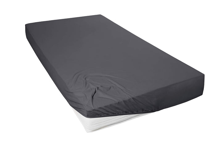Beddress - Mako-Feinjersey-Spannbetttuch, Anthrazit, 90-100x200 cm, 100% gekämmte Baumwolle,