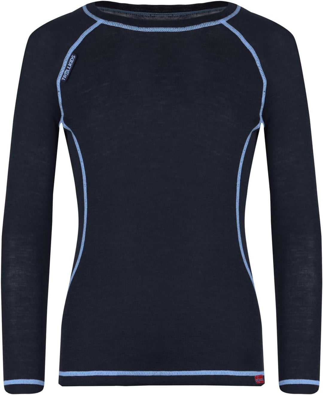 Trollkids Kinder Merino schnelltrocknendes Funktionsunterwäsche Set, Anthrazit / Mittelblau