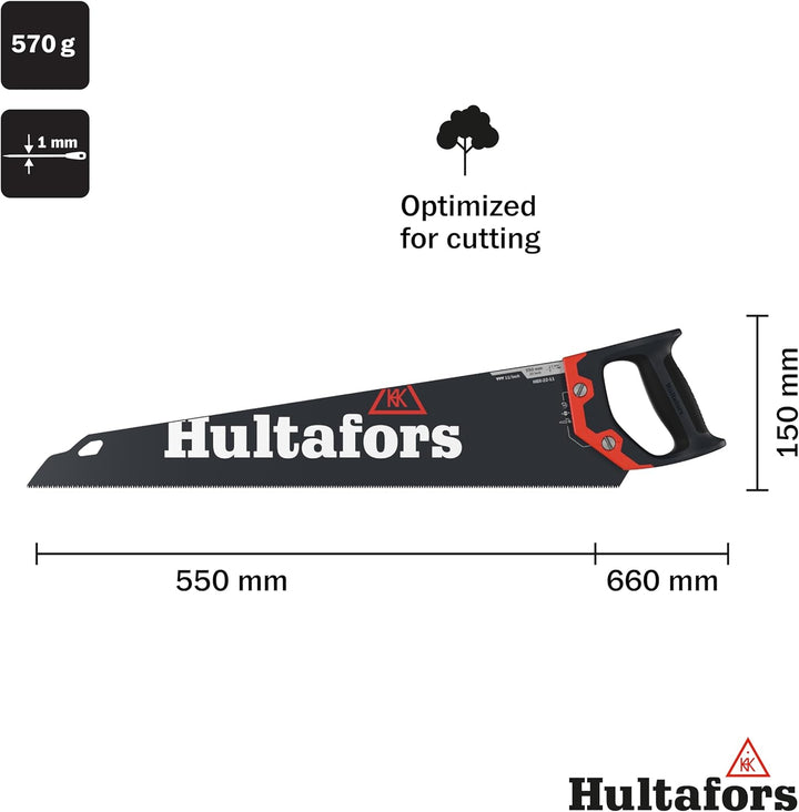 Hultafors Handsäge HBX-22-11, 591103, Handsäge mit Pulverbeschichtung und praktischem Klingenschutz