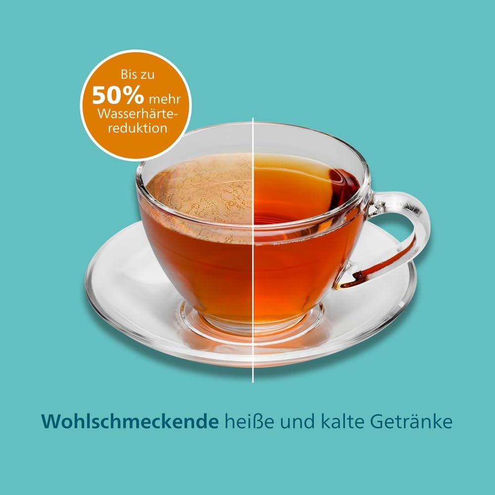 Philips Water Wasserfilter-Kartusche SOFTENING+, 6er-Pack, Brita-kompatibel, BIS ZU 50% WASSERHÄRTE