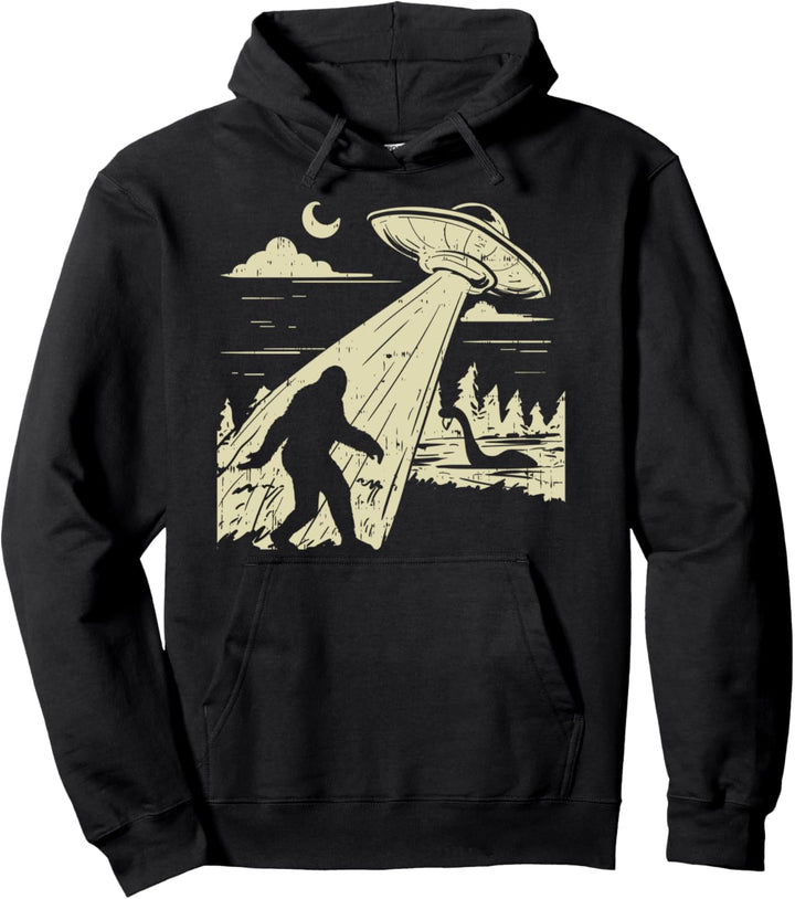 UFO Bigfoot Sasquatch Lochness Monster Funny Believe Gift Pullover Hoodie