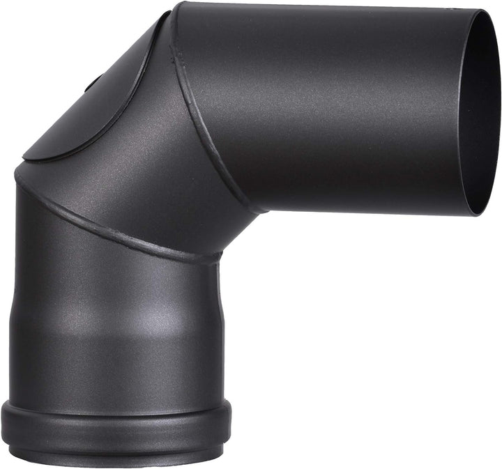 FIREFIX R80/B90T Pelletofenrohr-Bogen aus 1,2 mm starken Stahl in 80 mm Durchmesser, für Pelletöfen