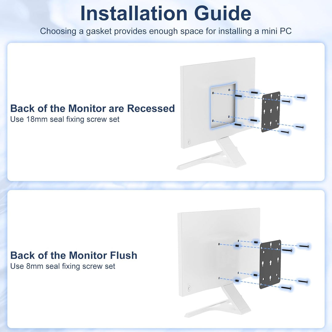 2-Packungen Adapterplatte Kompatibel mit Intel NUC Gen 13 12 11 10 8 7 6 5 Wand Schreibtisch und Mon