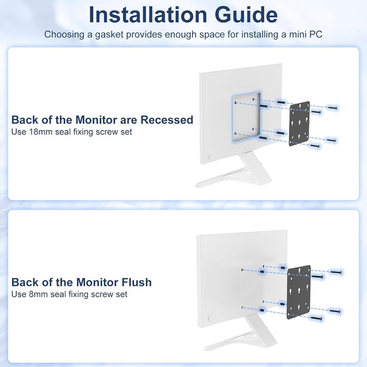 2-Packungen Adapterplatte Kompatibel mit Intel NUC Gen 13 12 11 10 8 7 6 5 Wand Schreibtisch und Mon