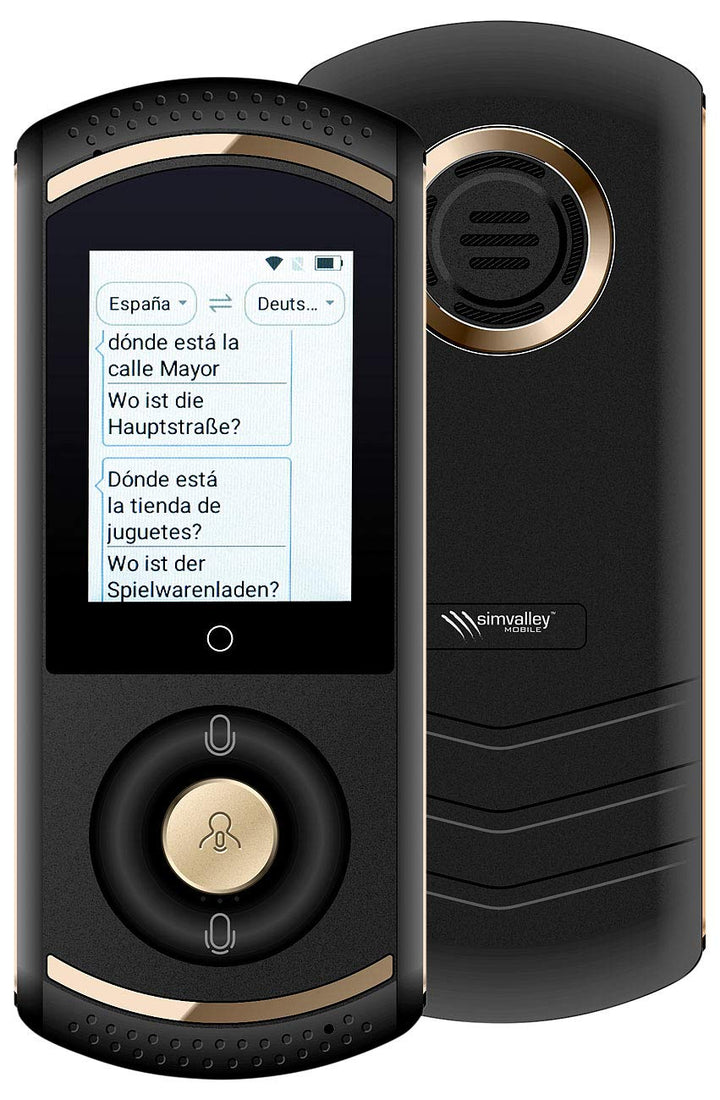 simvalley MOBILE Mobile Übersetzer: Mobiler Echtzeit-Sprachübersetzer, 75 Sprachen, 4G/LTE, WLAN, sc
