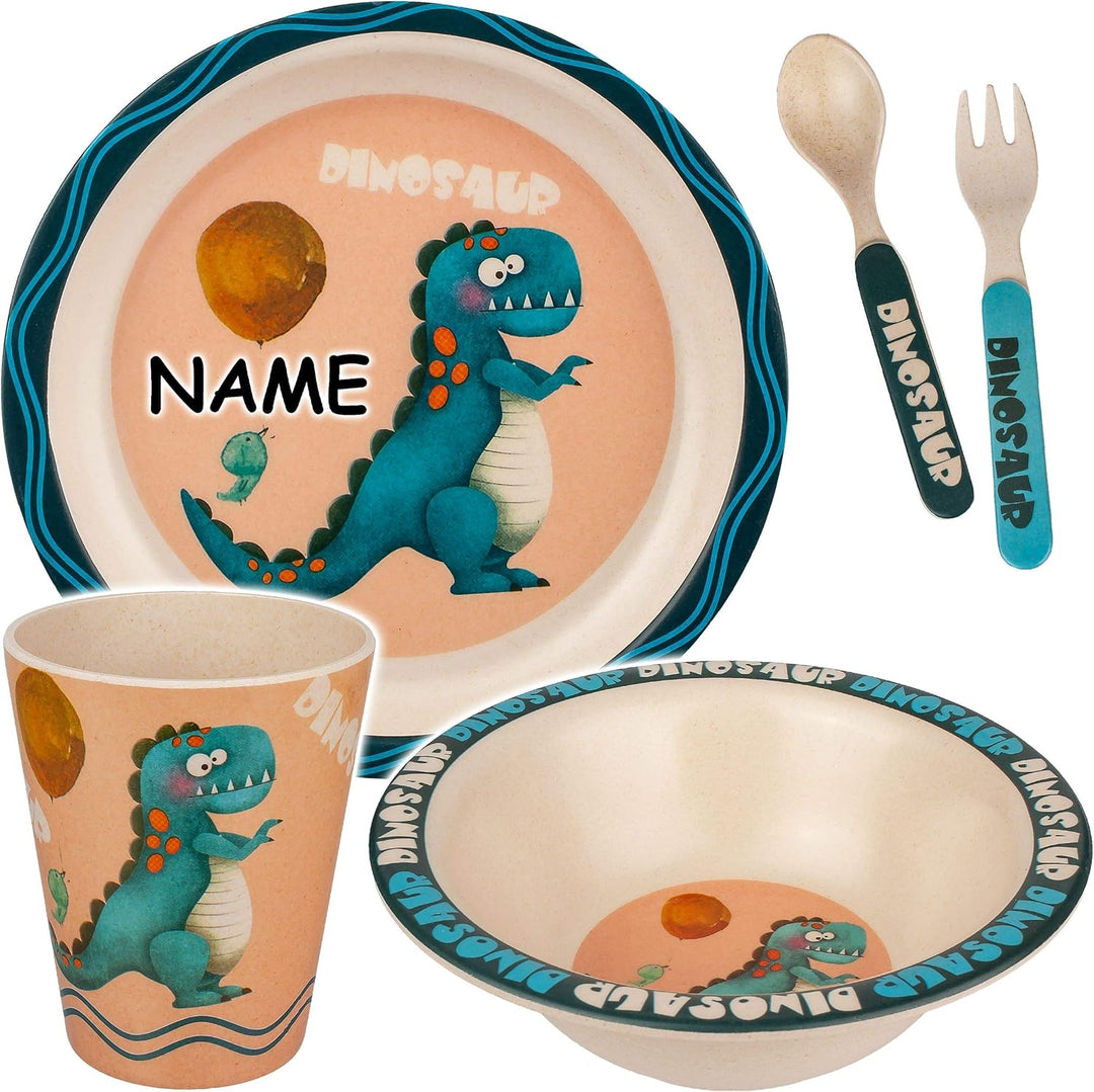 alles-meine.de GmbH Geschirr Artikelwahl 5 TLG. Geschirrset - Dinosaurier - Trinktasse + Teller + Mü