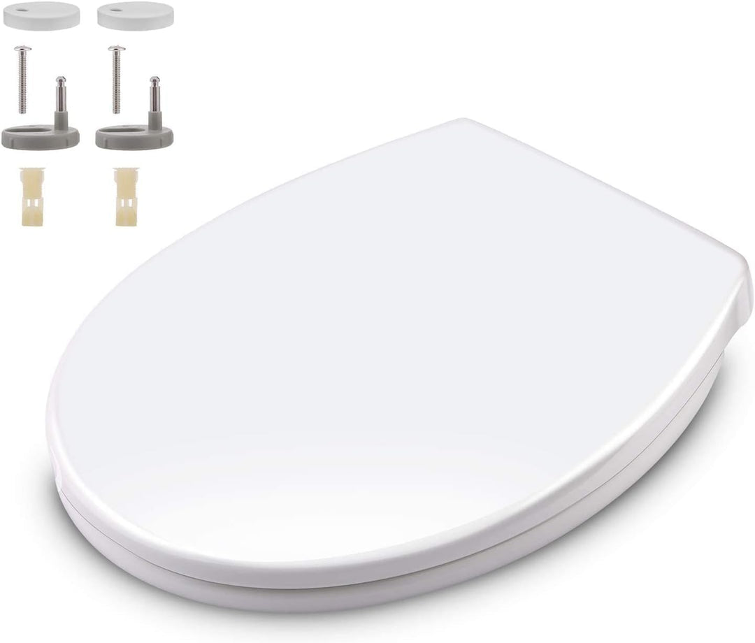 Himimi Toilettendeckel Oval Klodeckel mit Quick-Release-Funktion, Absenkautomatik und Justierbaren E