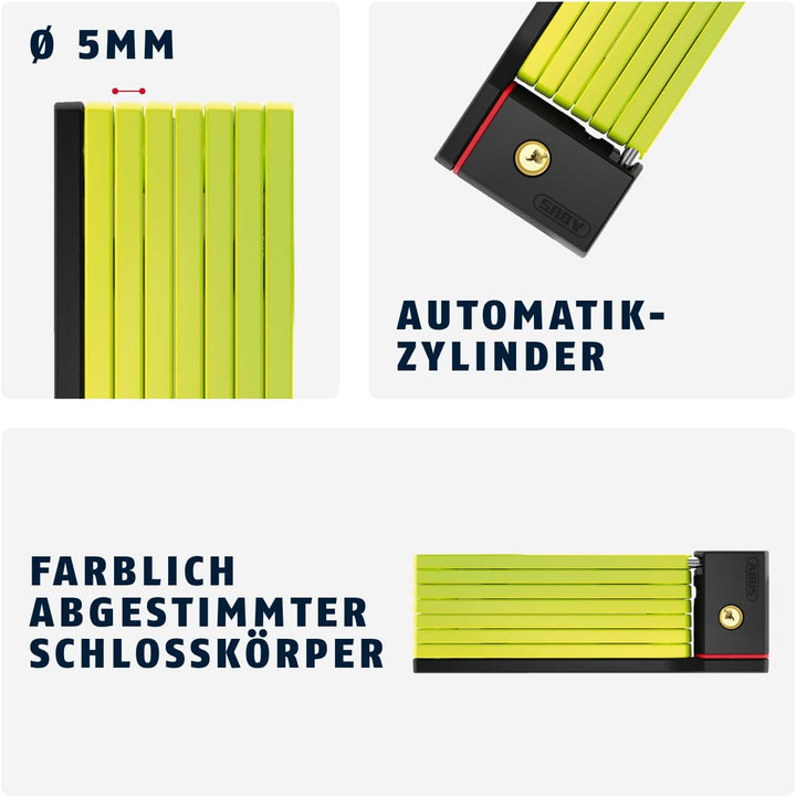 ABUS Faltschloss Bordo uGrip 5700K SH mit Halterung - Fahrradschloss mit 5 mm starken Stäben - ABUS-