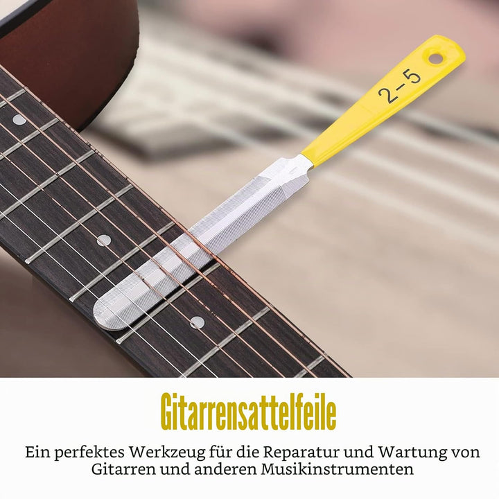 3 Stück Sattelfeilen Gitarre, Gitarren Mutter Dateien Doppelkanten-Nut-Schlitzfeile Gitarre Nut File