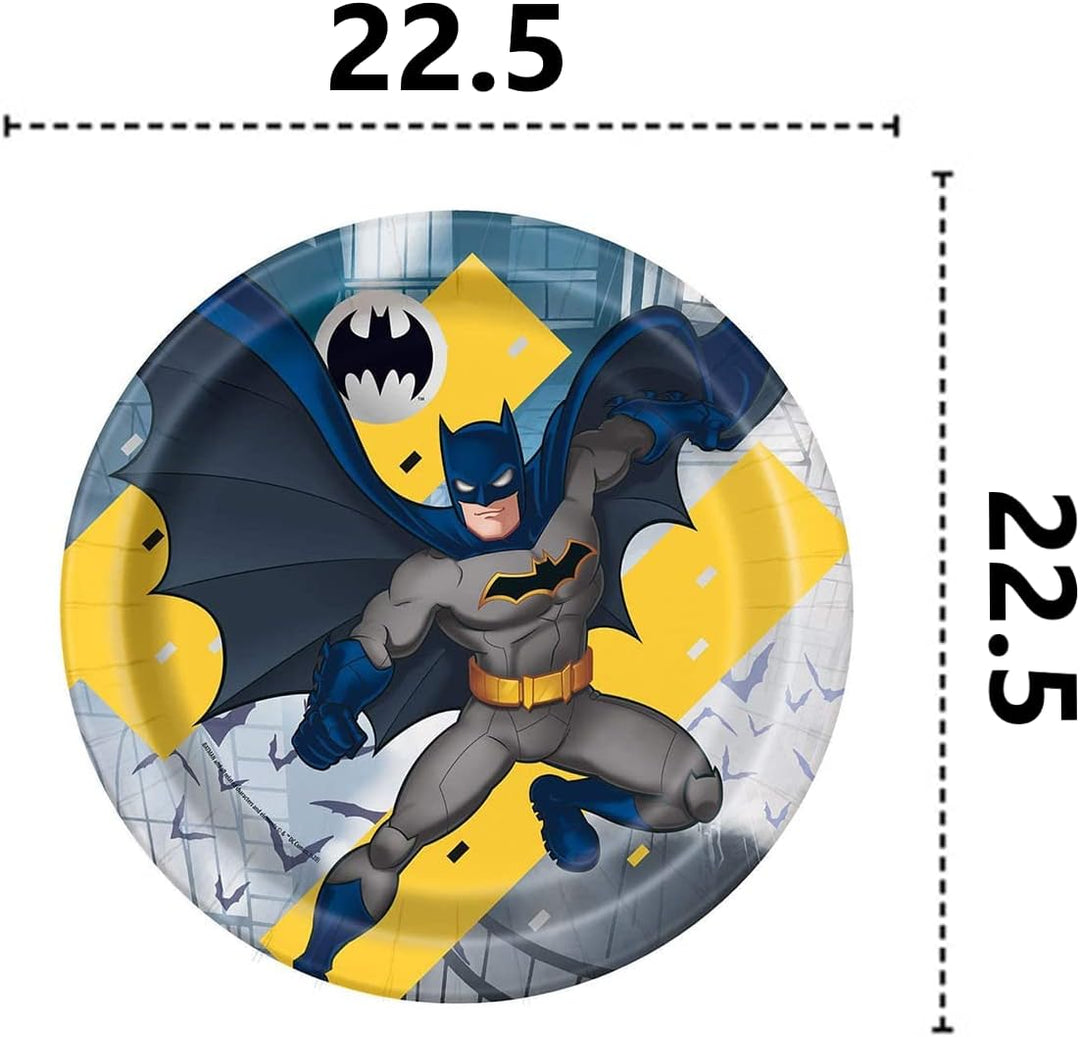 Isola Party Umweltfreundliches Batman-Geburtstagsparty-Set (16 Teller, 16 Tassen, 16 Servietten) Bat