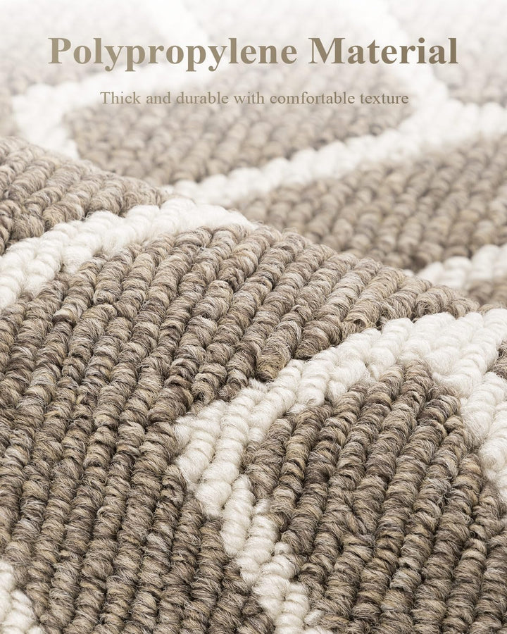 Fussmatte Innen, Wasserdicht Türmatte Schmutzfangmatte rutschfest Fussmatte Innen (Beige, 50 x 80 cm