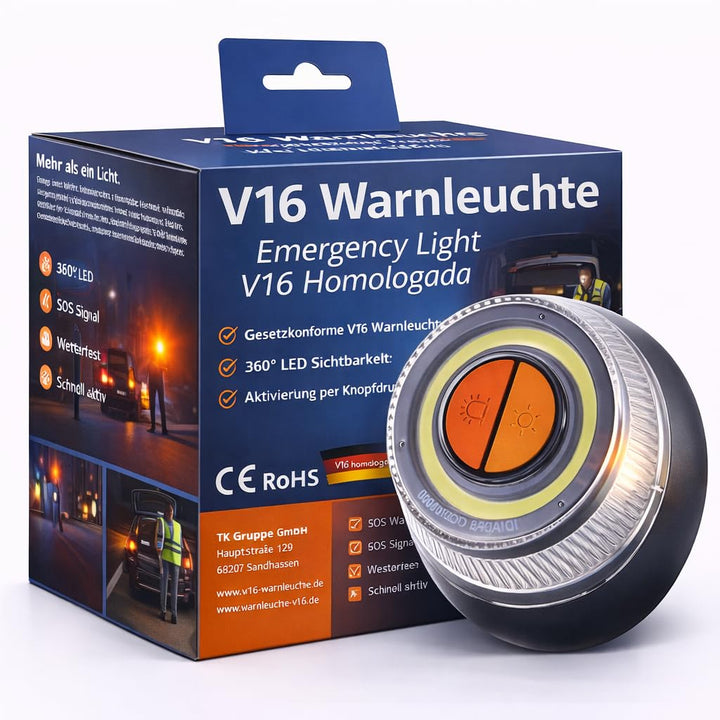 V16 Warnleuchte - Auto & PKW EU Zulassung nach IDADA 21020060 - Warndreieck & Pannendreieck 2026 (V1