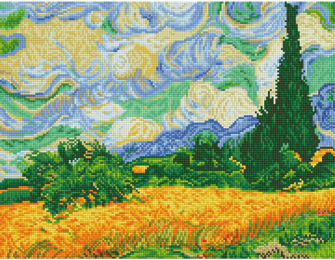 Diamond Dotz DD9-024 Weizenfeld (Van Gogh), ca. 51 x 39 cm gross, Diamond Painting, Malen mit Diaman