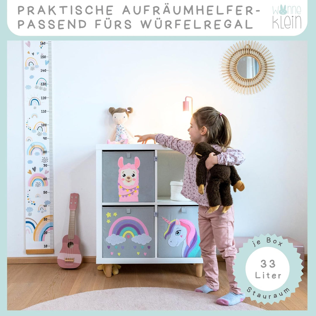 wonneklein Aufbewahrungsbox Kinder für Kallax Regal I Einsatz Kinderregal I Faltbox 33x33x33 Kinderz