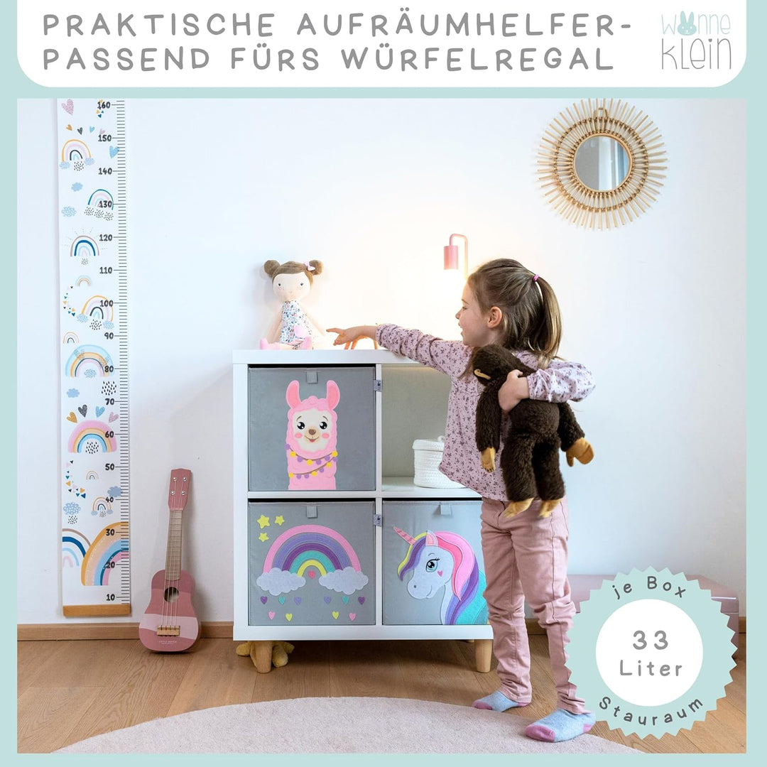 wonneklein Aufbewahrungsboxen für Kinder I Spielzeug Box 33x33x33 cm I Faltboxen Regal Kinderzimmer