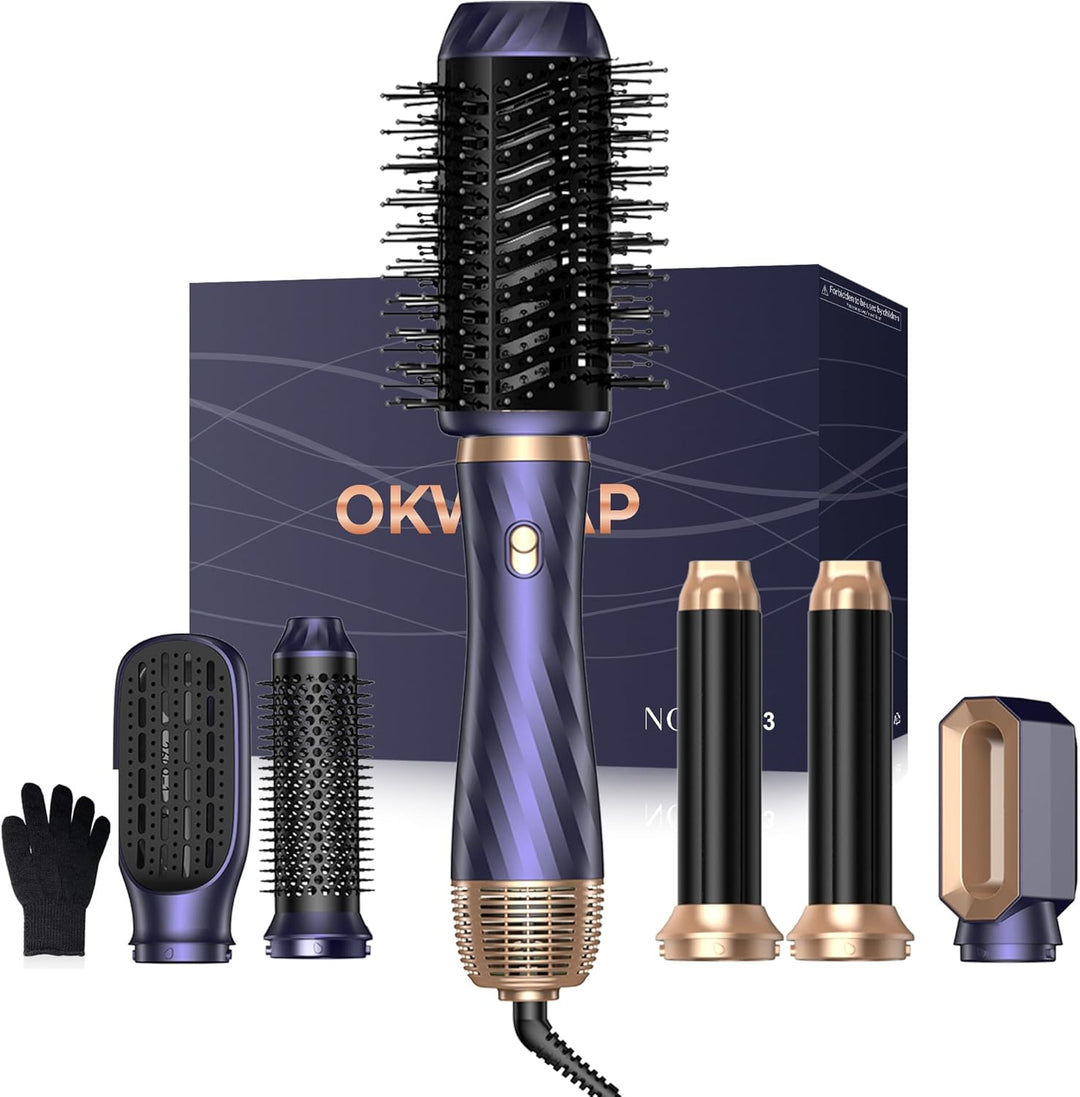 Hair Styler OKWRAP Airstyler set 6 In 1 Mit Rundbürstenföhn Haarstyler Warmluftbürste Thermal Brush