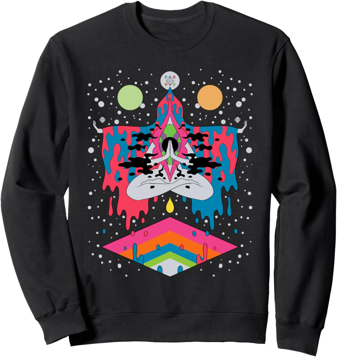 Psychedelic Abstract Art Hippie Trippy Lsd Nackt Geschenk Sweatshirt