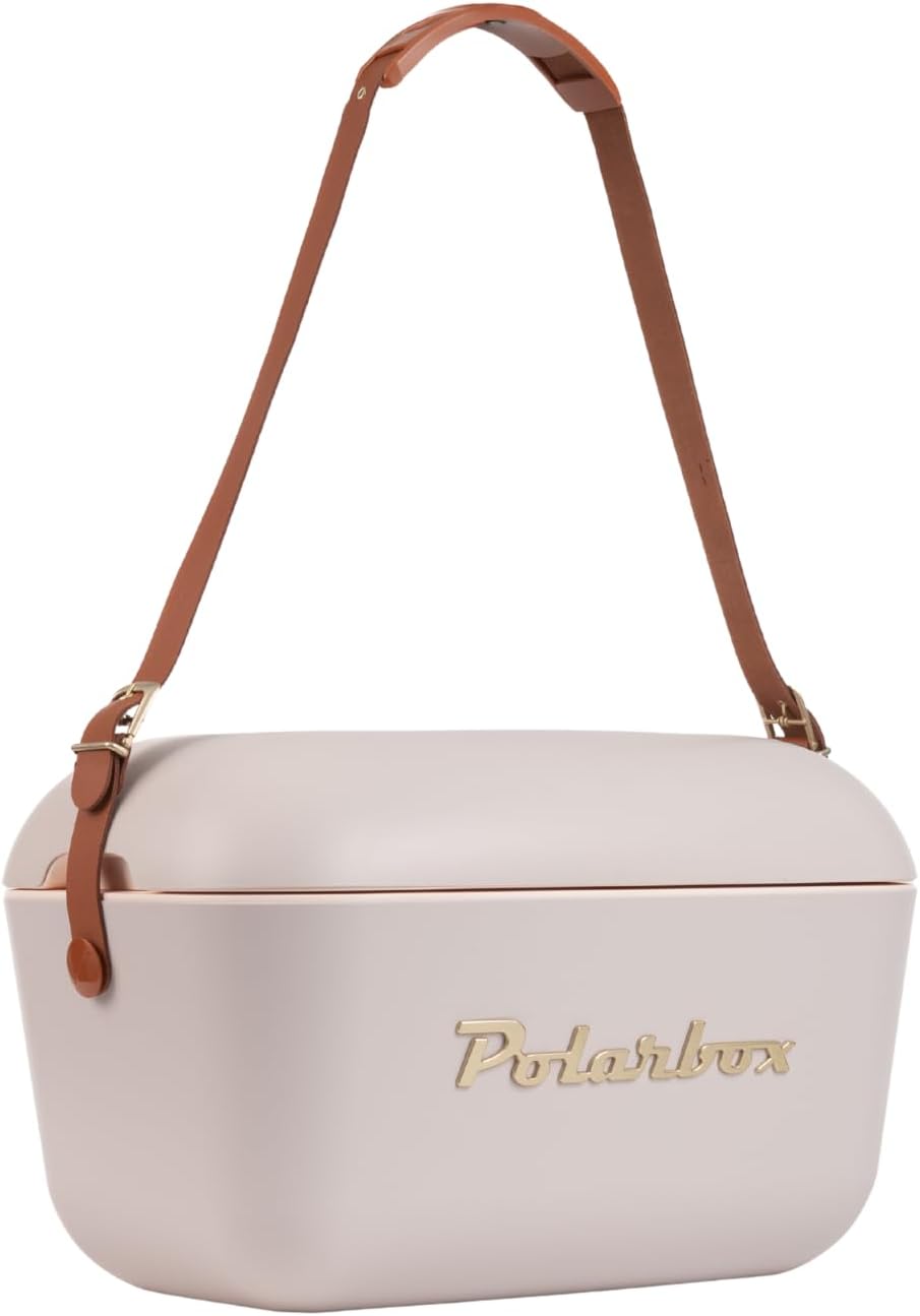 Retro Kühltasche mit Lederband 20 Liter - Polarbox - Perle