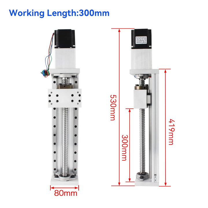 RATTMMOTOR Lineartisch-Aktuator,CNC Linearantrieb Effektiver Hub 300mm Linearführung Mini CNC Linear