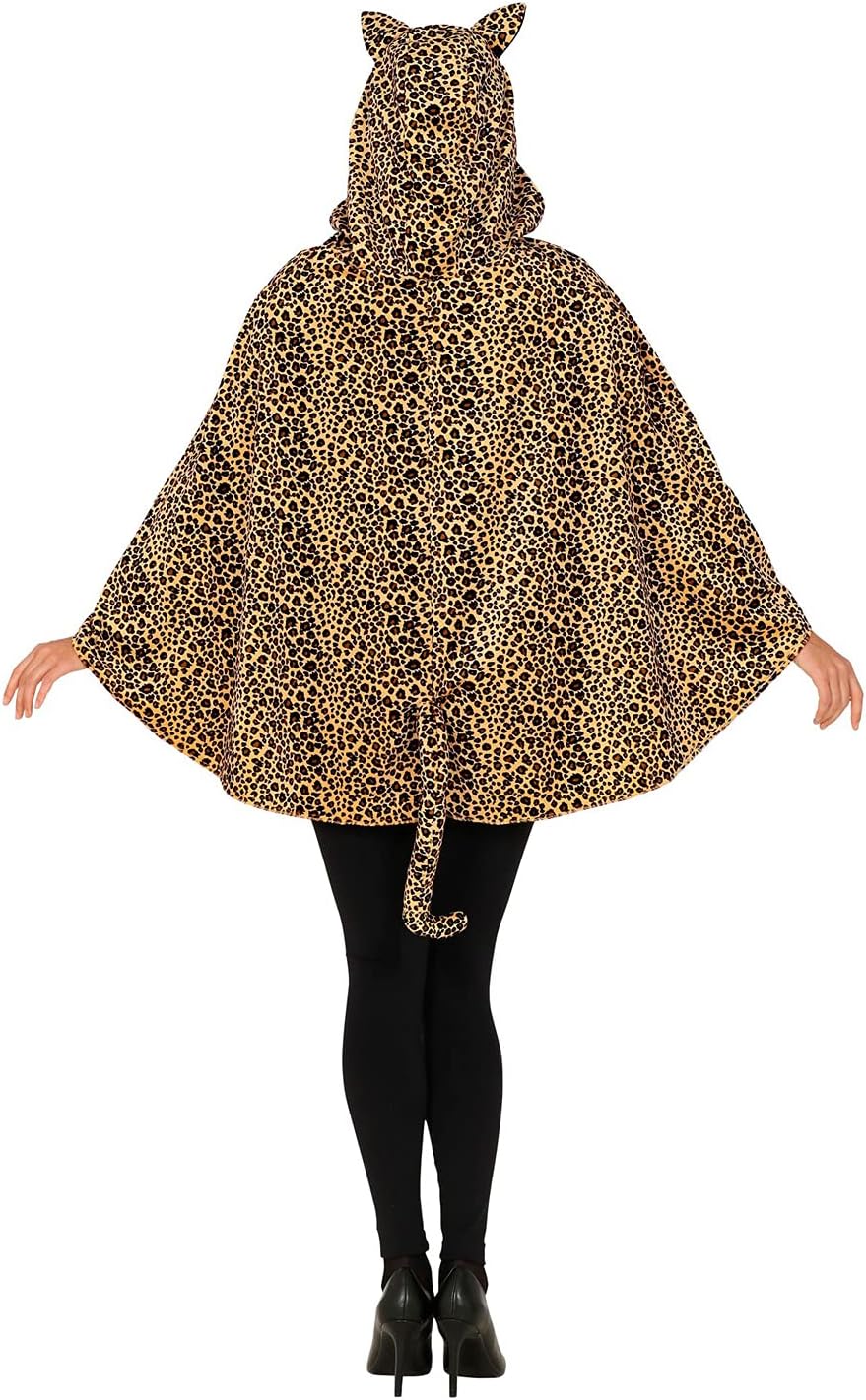Widmann - Kostüm Leopard, Poncho mit Kapuze, Karneval, Mottoparty