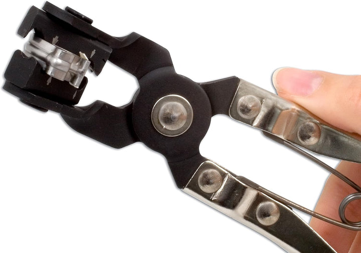 Laser 4231 4231 Schlauchkle mmenzange - Schwenkkopf, Abgewinkelte Backen