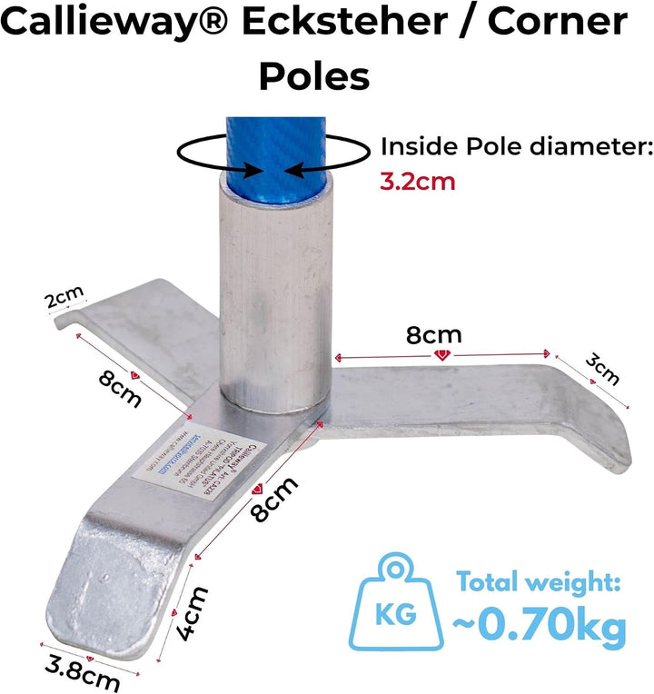 Callieway Agility Soft-Weitsprung - FCI konform (inkl. 4 Ecksteher in orange) blau/himbeer inkl. Eck