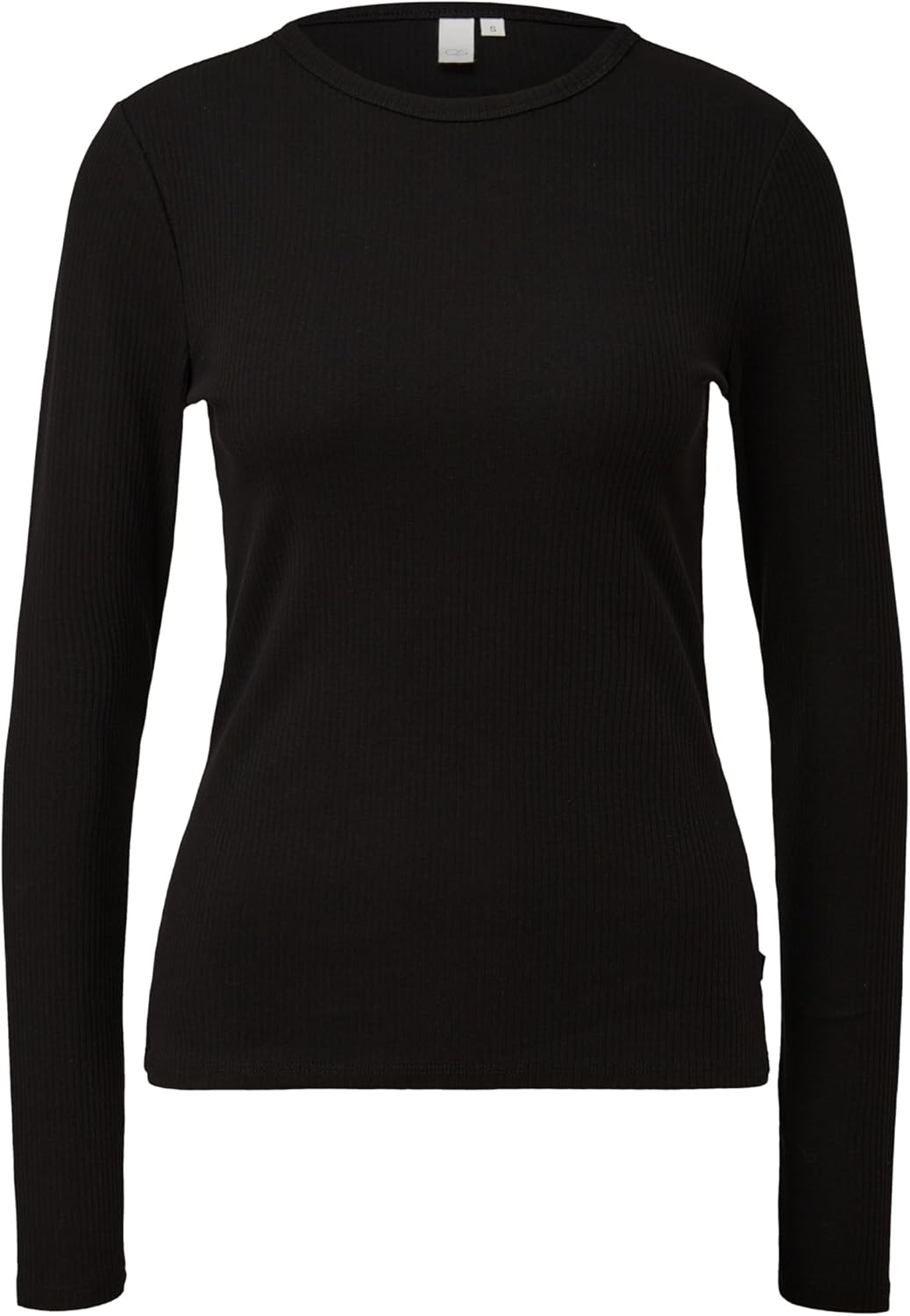 QS Geripptes Longsleeve im Slim Fit M 9999_schwarz, M 9999_schwarz