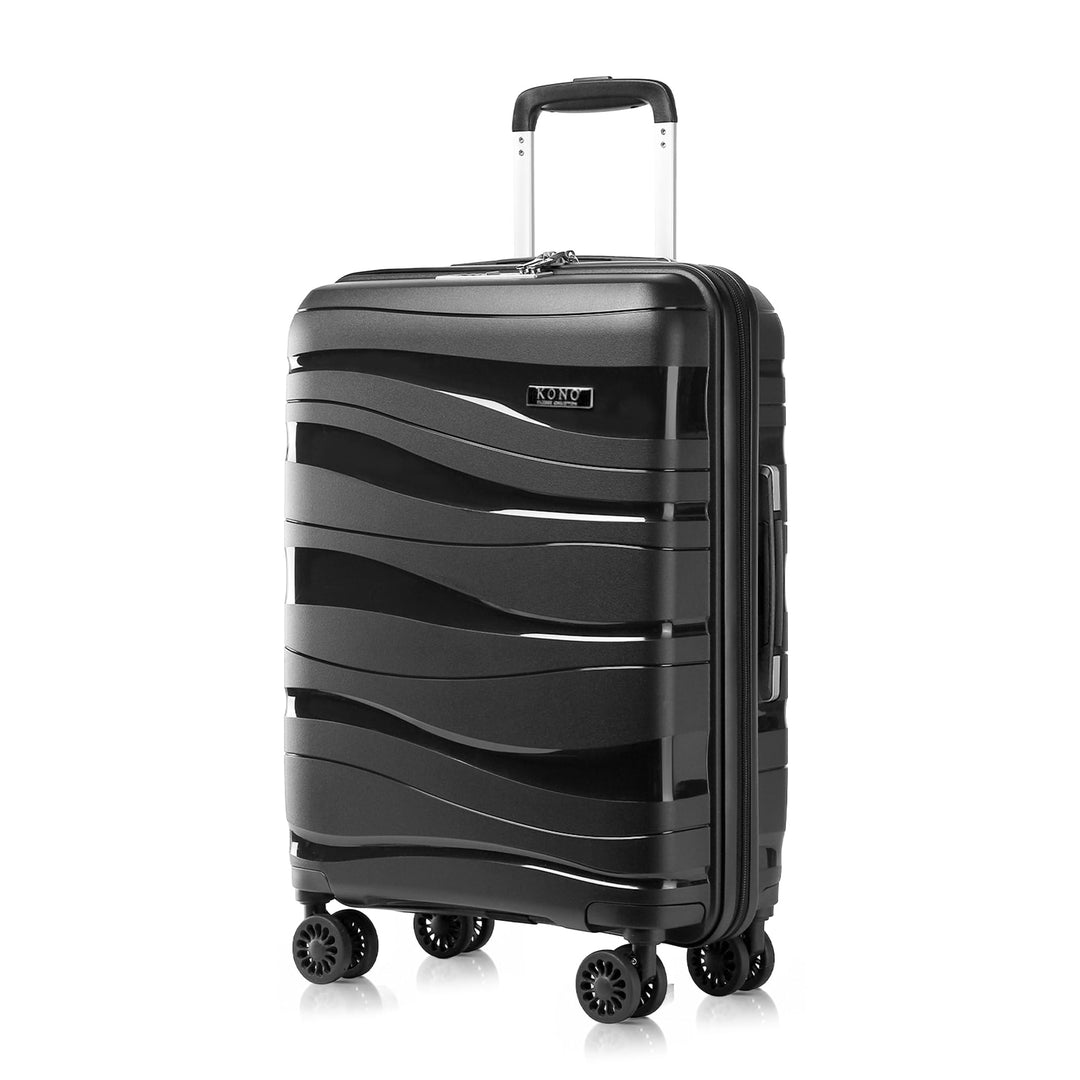 KONO Koffer Gross Leicht Hartschalenkoffer Trolley Reisekoffer mit 4 Rollen und TSA Schloss, 76x50x3