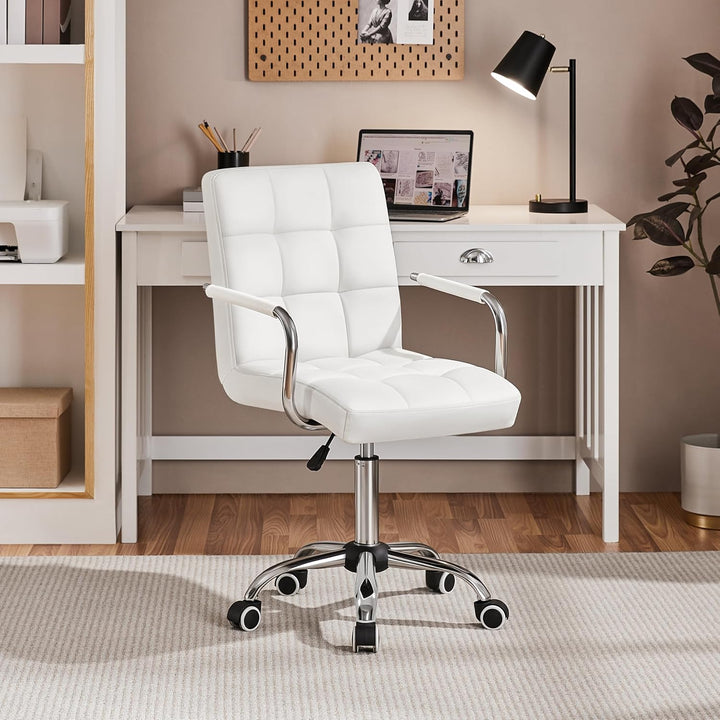 Yaheetech Bürostuhl Drehstuhl Schreibtischstuhl Drehocker Arbeitshocker, aus Kunstleder